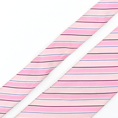 Marks and Spencer Mens Multicoloured Striped Silk Pointed Tie One Size