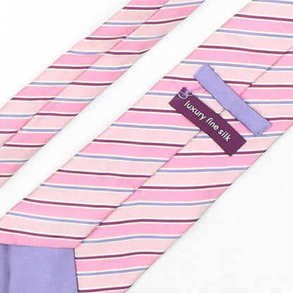 Marks and Spencer Mens Multicoloured Striped Silk Pointed Tie One Size
