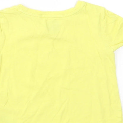 Gap Baby Yellow  Cotton Basic T-Shirt Size 18-24 Months Crew Neck Pullover - Rainbow