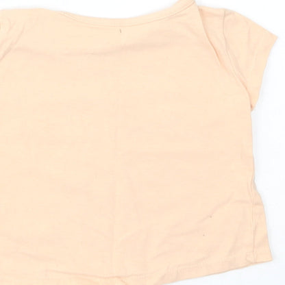 Dunnes Stores Baby Pink  Cotton Basic T-Shirt Size 9-12 Months Crew Neck Pullover - Be Happy