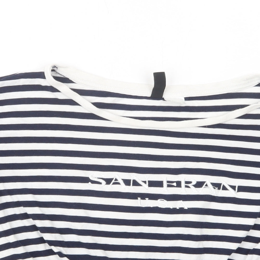 Womens UK Size S H&M Blue Cropped T-Shirt