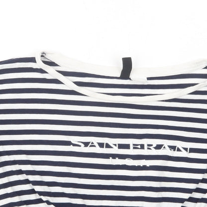 Womens UK Size S H&M Blue Cropped T-Shirt