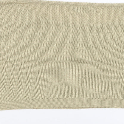 PRETTYLITTLETHING Womens Beige Boat Neck  Acrylic Pullover Jumper Size S   - Cropped