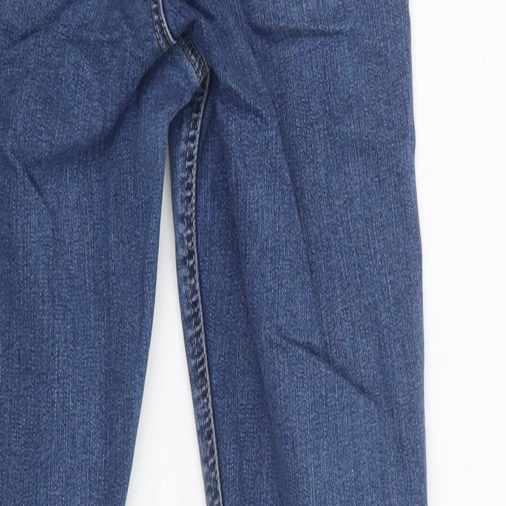 Topshop Womens Blue  Cotton Skinny Jeans Size 6 L30 in Regular Button