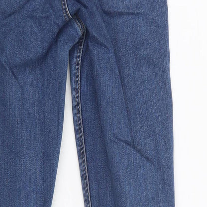 Topshop Womens Blue  Cotton Skinny Jeans Size 6 L30 in Regular Button