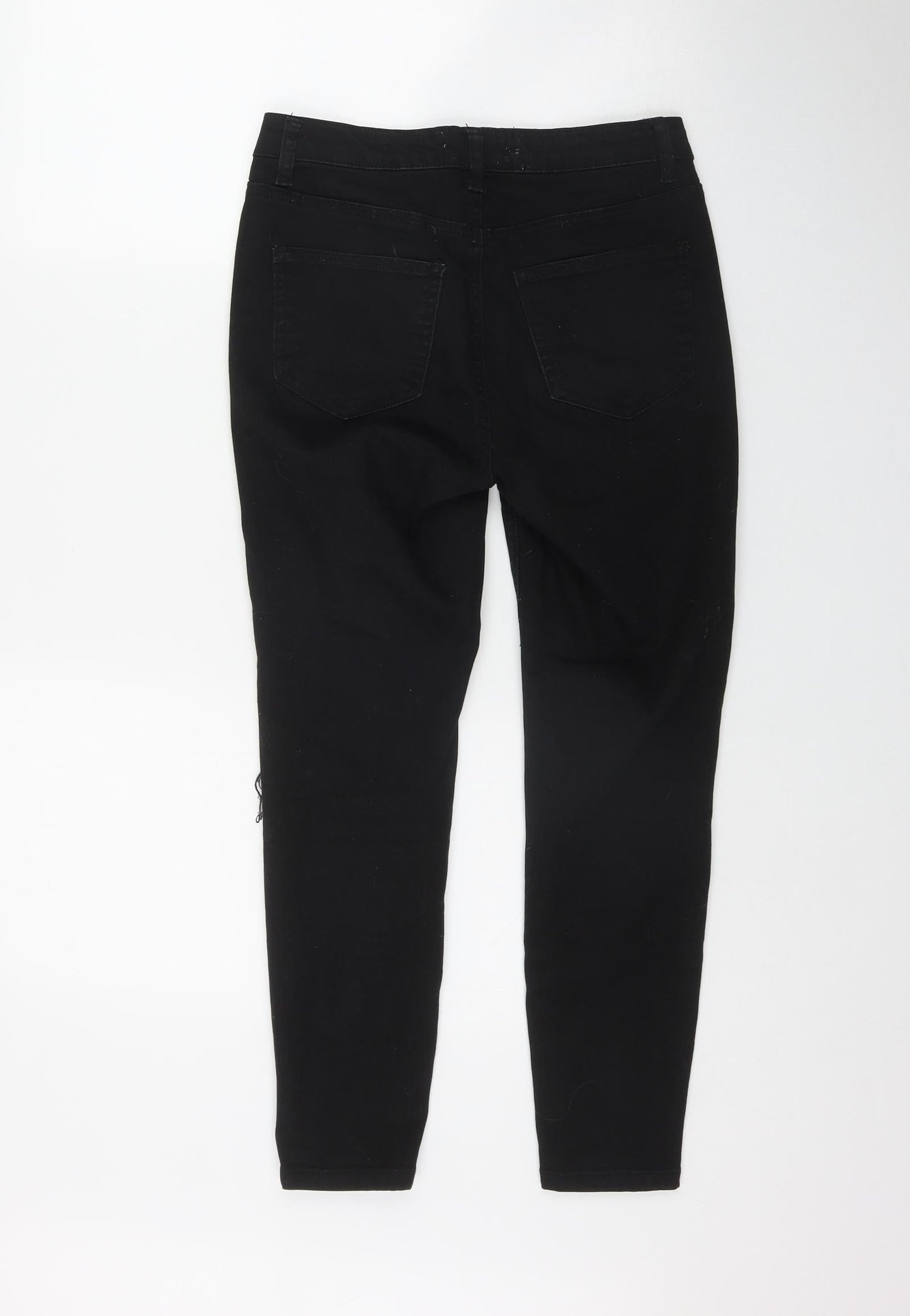 New Look Womens Black  Cotton Skinny Jeans Size 10 L24 in Regular Zip