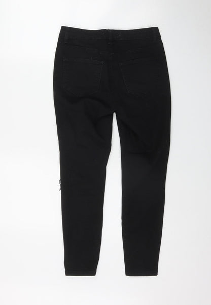 New Look Womens Black  Cotton Skinny Jeans Size 10 L24 in Regular Zip