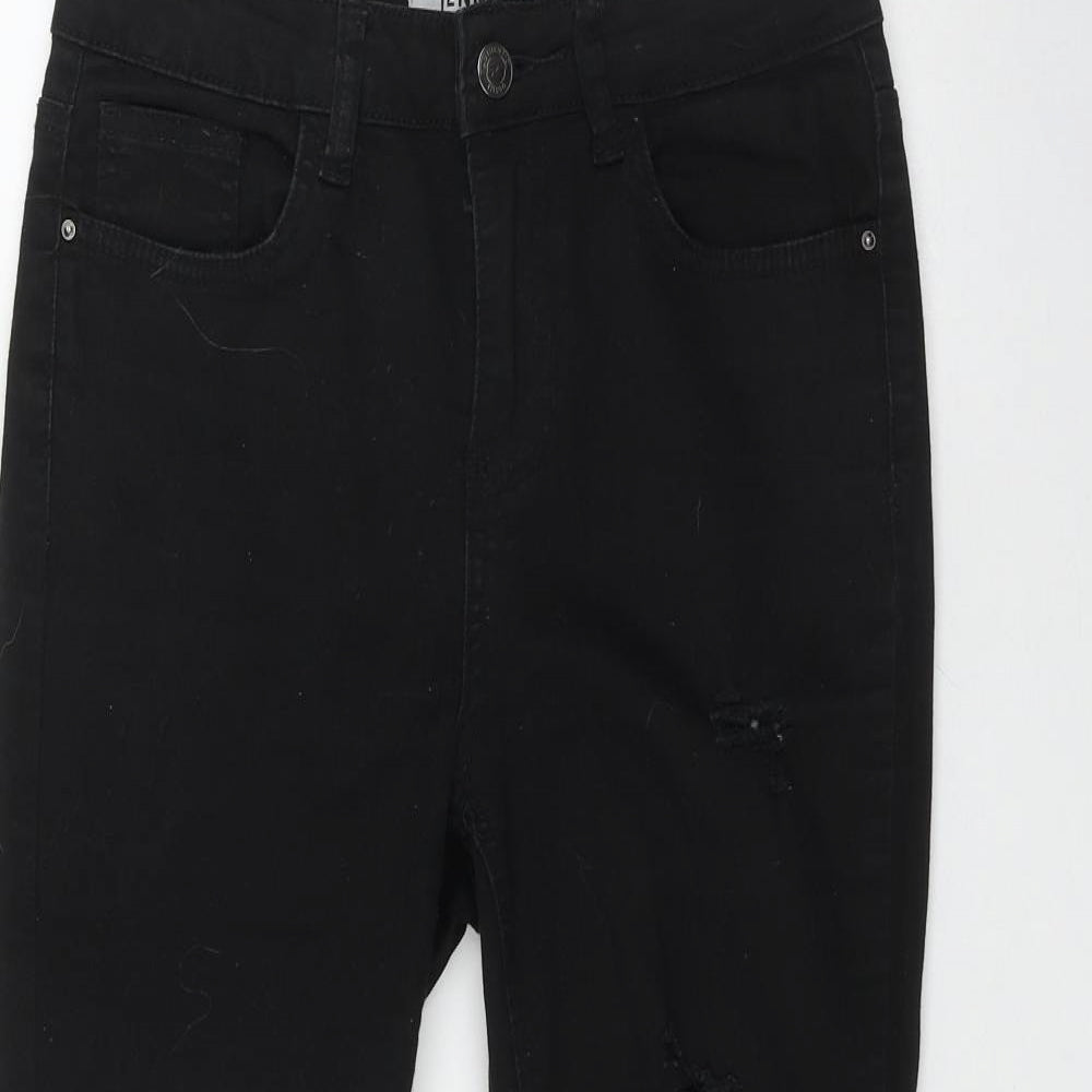 New Look Womens Black  Cotton Skinny Jeans Size 10 L24 in Regular Zip