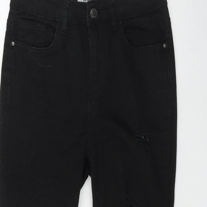 New Look Womens Black  Cotton Skinny Jeans Size 10 L24 in Regular Zip
