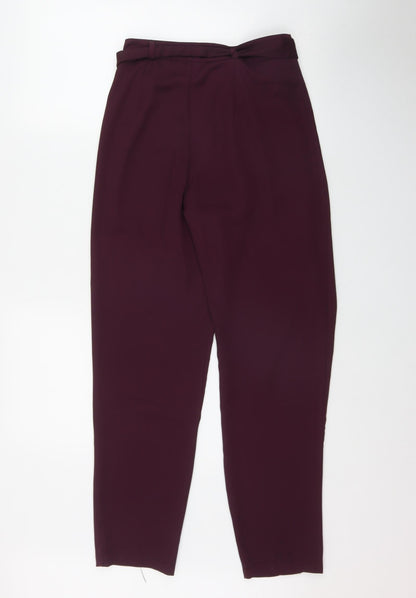 Nasty Gal Womens Purple  Polyester Rain Trousers Trousers Size 12 L28 in Regular Zip