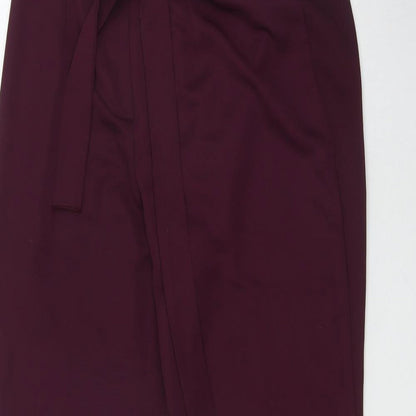 Nasty Gal Womens Purple  Polyester Rain Trousers Trousers Size 12 L28 in Regular Zip