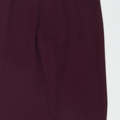 Nasty Gal Womens Purple  Polyester Rain Trousers Trousers Size 12 L28 in Regular Zip