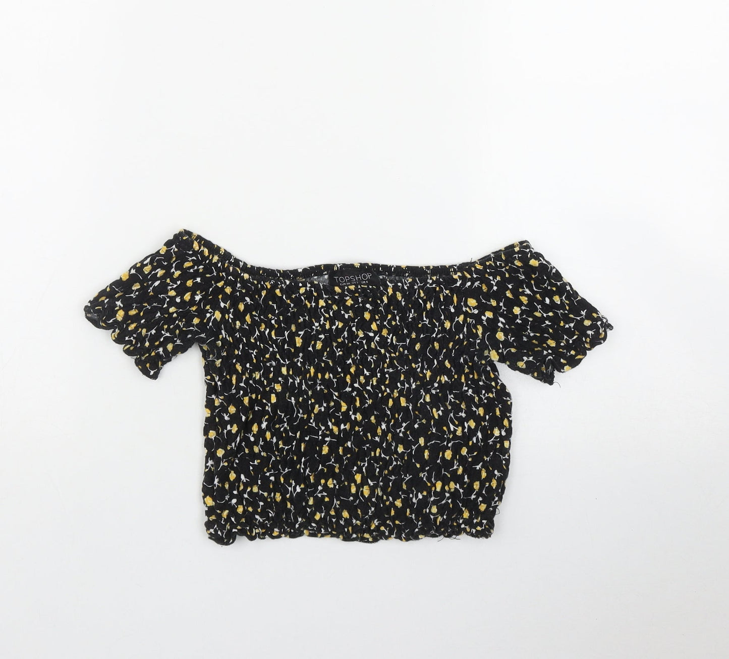Womens UK Size 6 Topshop Black Basic T-Shirt