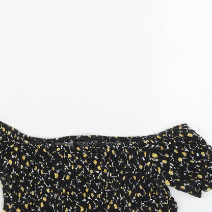 Womens UK Size 6 Topshop Black Basic T-Shirt