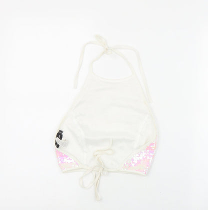 Womens UK Size 8 PRETTYLITTLETHING White Basic Tank