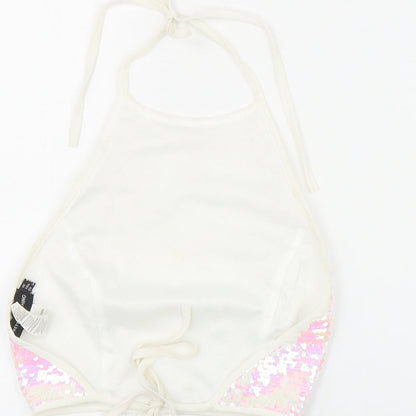 Womens UK Size 8 PRETTYLITTLETHING White Basic Tank