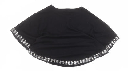 Apricot Womens Black Round Neck  Cotton Pullover Jumper Size S