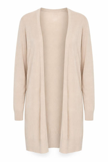 Front view of Oasis women’s brown v-neck viscose cardigan jumper, size M