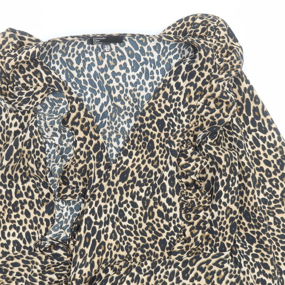Womens UK Size 12 Friends like these Brown Basic Blouse