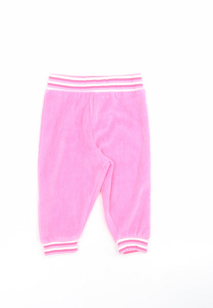 Dunnes Baby Pink  Cotton Jogger Trousers Size 6-9 Months  Pullover