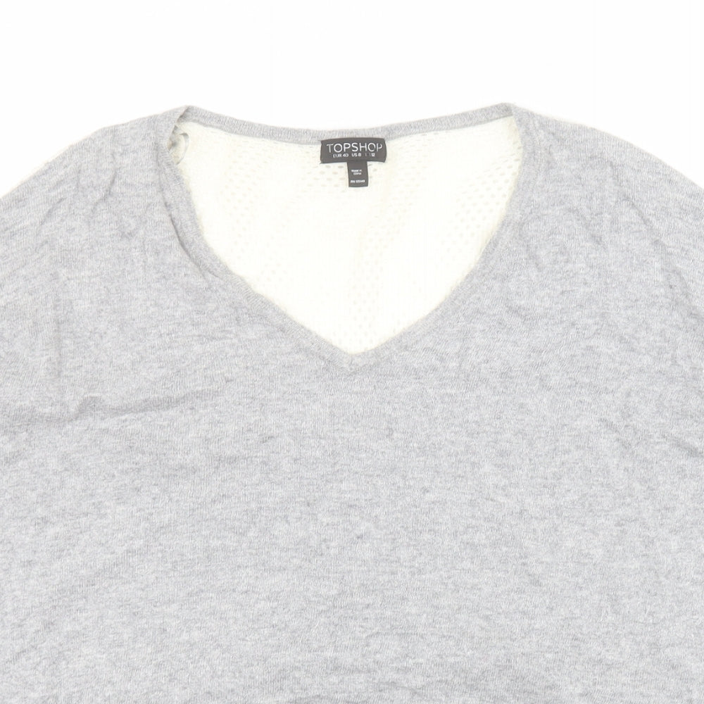Womens UK Size 12 Topshop Grey Pullover Jumper