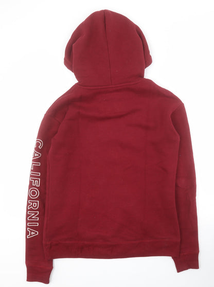 Hollister Womens Red  Cotton Pullover Hoodie Size XS  Pullover