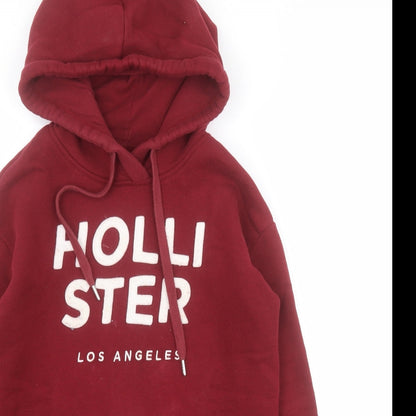 Hollister Womens Red  Cotton Pullover Hoodie Size XS  Pullover