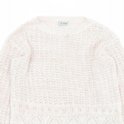 NEXT Mens Pink Round Neck  Acrylic Pullover Jumper