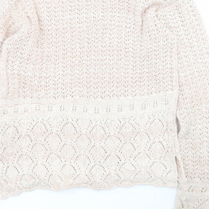 NEXT Mens Pink Round Neck  Acrylic Pullover Jumper