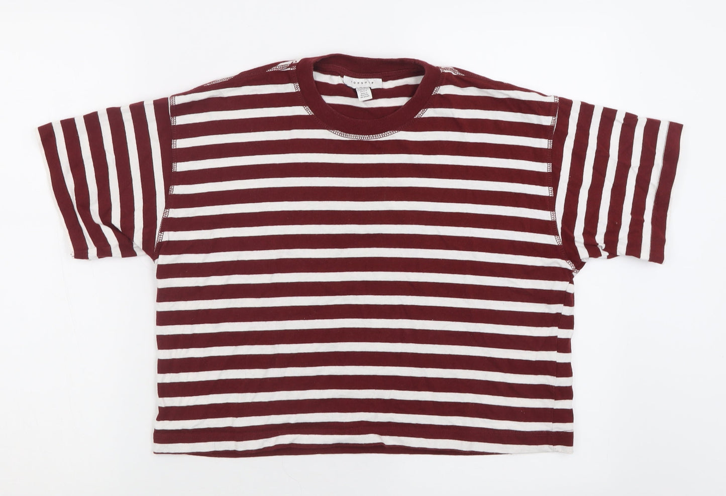 Womens UK Size XS Topshop Red Cropped T-Shirt