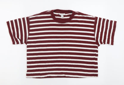Womens UK Size XS Topshop Red Cropped T-Shirt