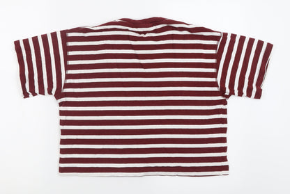 Womens UK Size XS Topshop Red Cropped T-Shirt