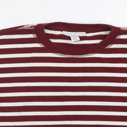 Womens UK Size XS Topshop Red Cropped T-Shirt