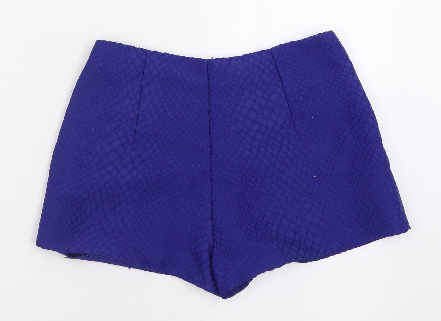 Miss Selfridge Womens Blue  Polyester Boyfriend Shorts Size 8  Regular Zip