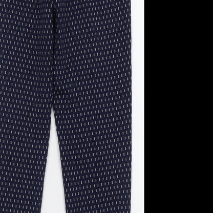F&F Womens Blue Geometric Polyester Trousers  Size 8 L26 in Regular