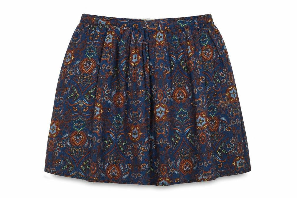 Womens UK Size 12 Indigo A-Line Rayon Skirt