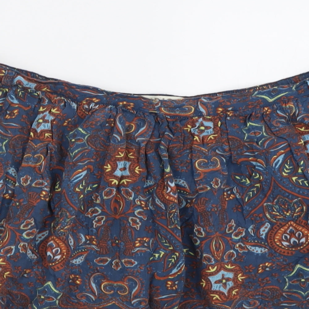 Indigo Womens Blue Geometric Viscose A-Line Skirt Size 12