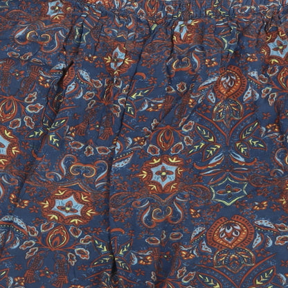 Indigo Womens Blue Geometric Viscose A-Line Skirt Size 12