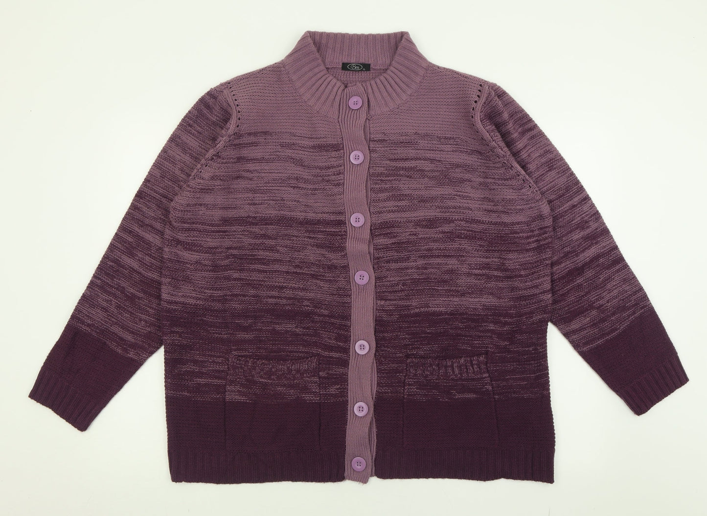 Womens UK Size XL BM Purple Cardigan Jumper