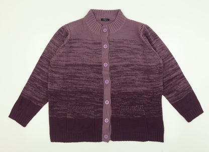 Womens UK Size XL BM Purple Cardigan Jumper