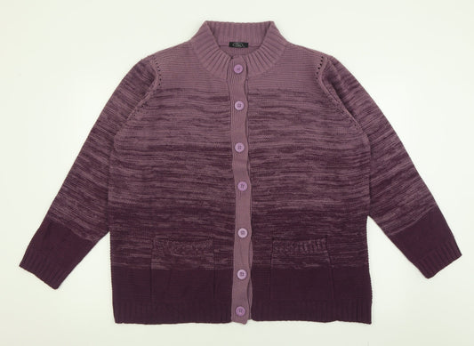 Womens UK Size XL BM Purple Cardigan Jumper