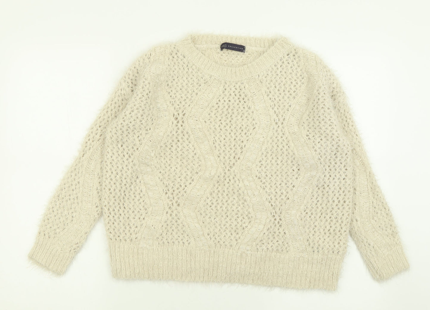 Womens UK Size 12 Marks and Spencer Ivory Pullover Jumper