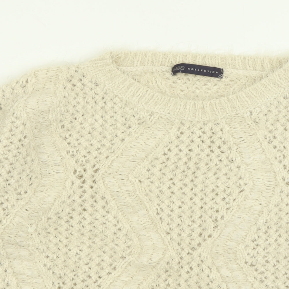 Womens UK Size 12 Marks and Spencer Ivory Pullover Jumper
