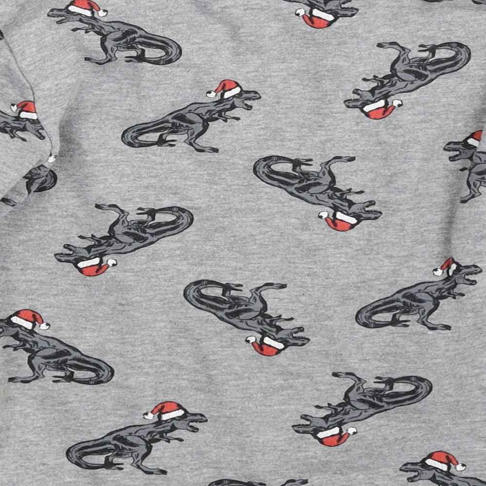 Urban Rascals  Boys Grey  Cotton Pullover Sweatshirt Size 5-6 Years  Pullover - Christmas- Dinosaur