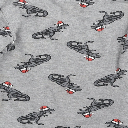 Urban Rascals  Boys Grey  Cotton Pullover Sweatshirt Size 5-6 Years  Pullover - Christmas- Dinosaur