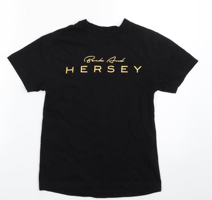 Beck & Hersey  Womens Black  100% Cotton Basic T-Shirt Size 10 Crew Neck - Size 10-12