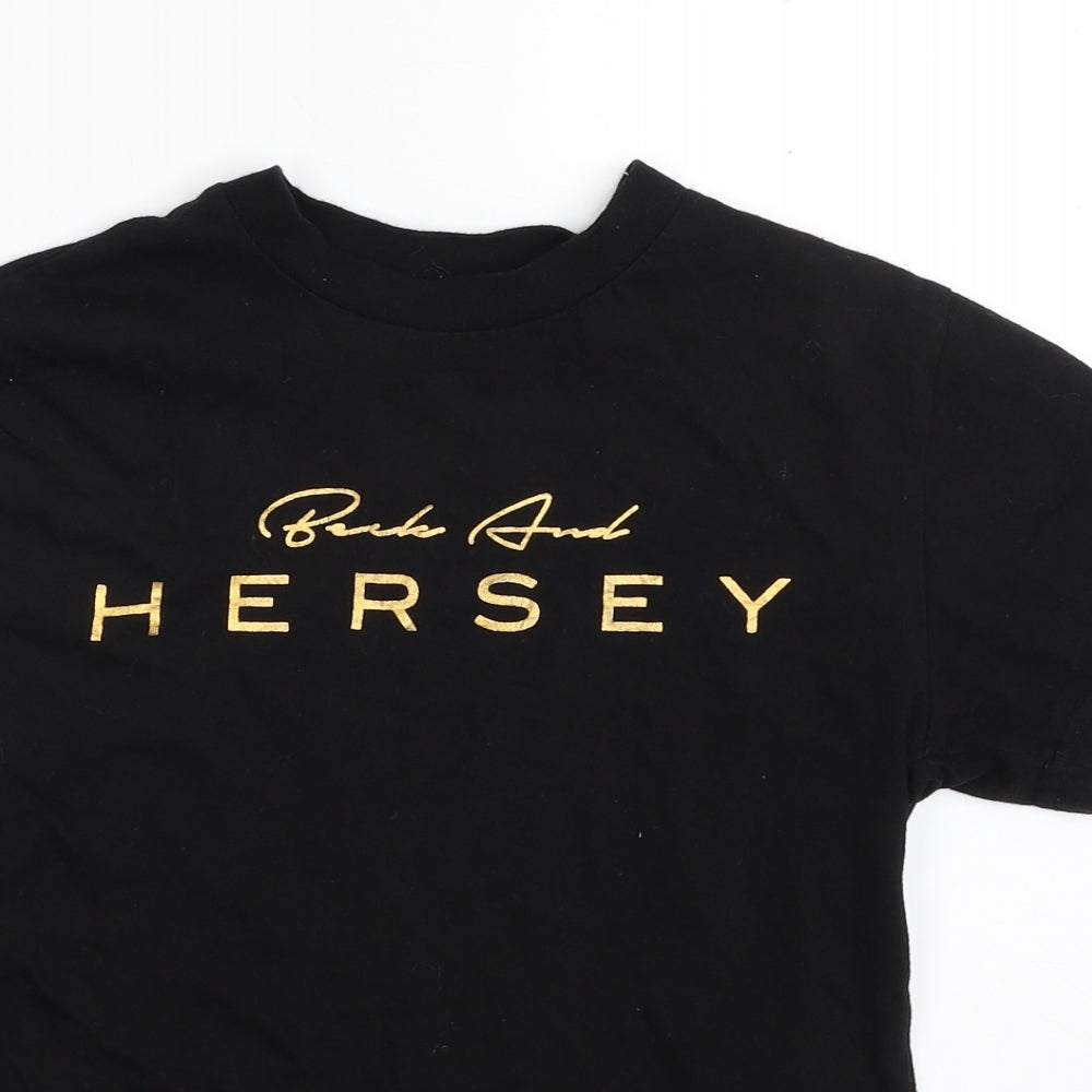 Beck & Hersey  Womens Black  100% Cotton Basic T-Shirt Size 10 Crew Neck - Size 10-12