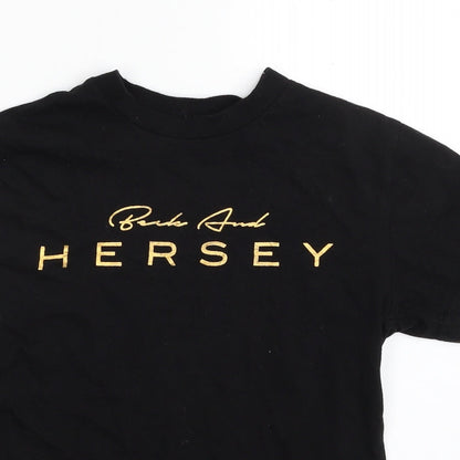 Beck & Hersey  Womens Black  100% Cotton Basic T-Shirt Size 10 Crew Neck - Size 10-12