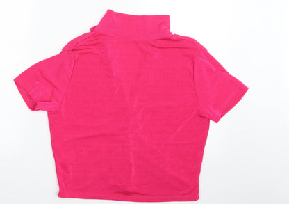 Primark Womens Pink  Polyester Basic Button-Up Size 14 Collared - Size 14-16