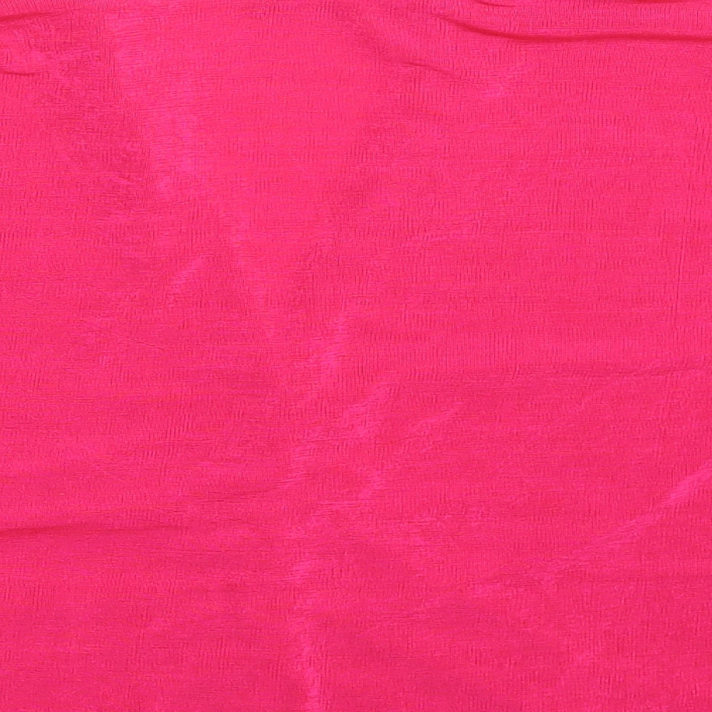 Primark Womens Pink  Polyester Basic Button-Up Size 14 Collared - Size 14-16